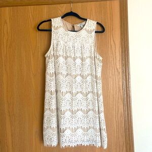 white lace mini dress